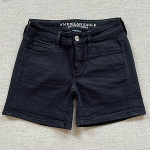 AEO Midi Super Stretch Black Twill Short